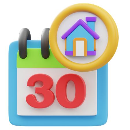 Rent Due Date  3D Icon