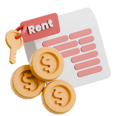 Rent Invoice  3D Icon