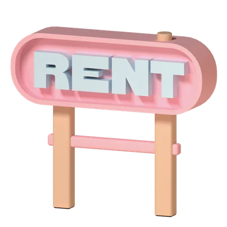 Rent Sign Illustration In 3 D Design 3D Icon