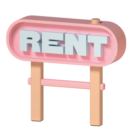 Rent Sign  3D Icon