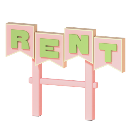Rent Sign  3D Icon