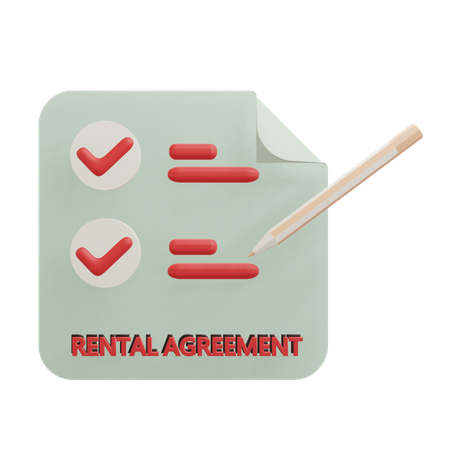 Rental Agreement 3D Icon