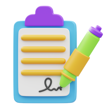Rental Agreement Form  3D Icon