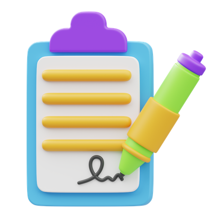 Rental Agreement Form  3D Icon