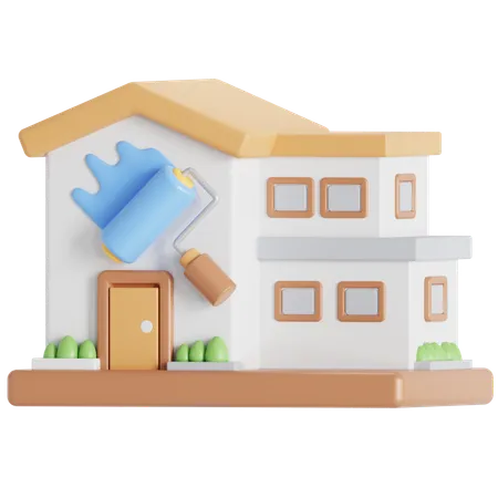 Repainting House 3D Icon