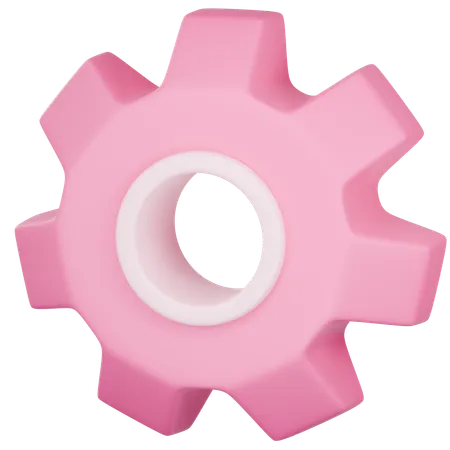 3 D Icon Of Pink Gear 3D Icon
