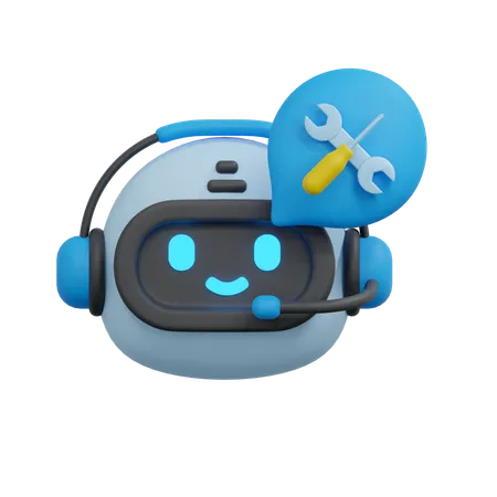 Repair Chatbot Illustration 3D Icon