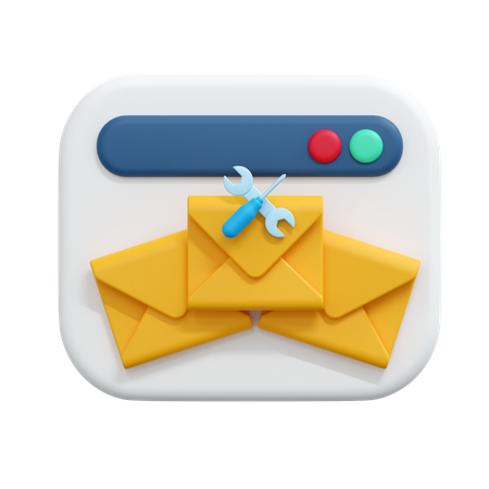 Repair mail message  3D Icon