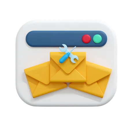 Repair mail message  3D Icon