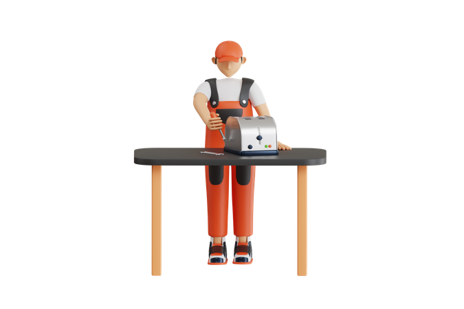 Repairing Toaster  3D Icon