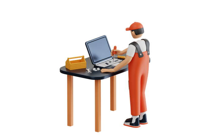 Reparación de portátiles  3D Icon