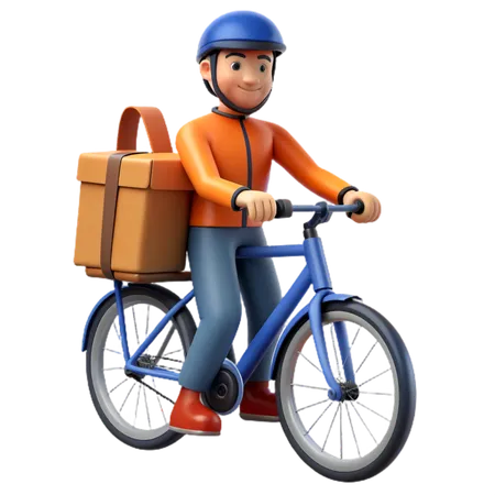 Repartidor de bicicletas  3D Icon