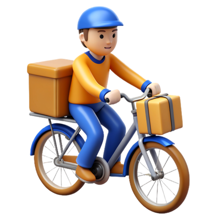 Repartidor de bicicletas  3D Icon