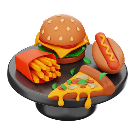 Ensemble Dicones 3 D Premium Food Avec PNG Haute Resolution Et Fichier Source Modifiable 3D Icon