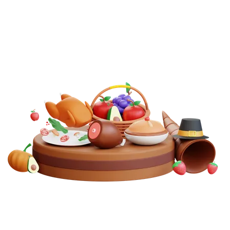 Le repas de Thanksgiving  3D Icon