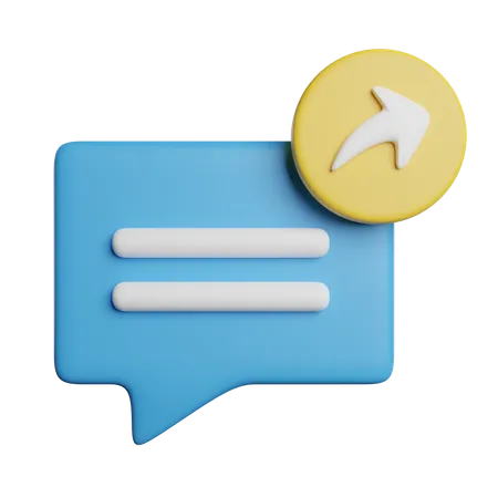 Reply Message Chat 3D Icon