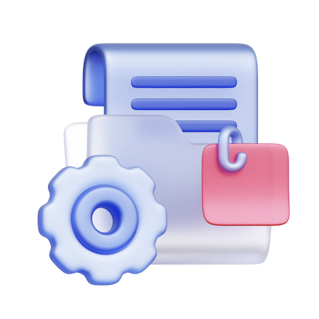Report and Gear Document  3D Icon
