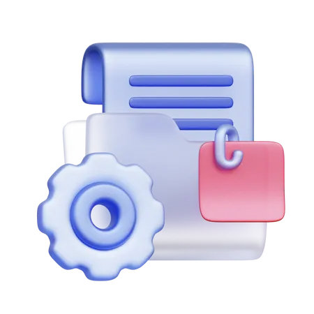 Report and Gear Document  3D Icon