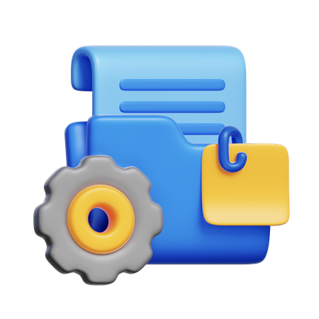 Report and Gear Document  3D Icon