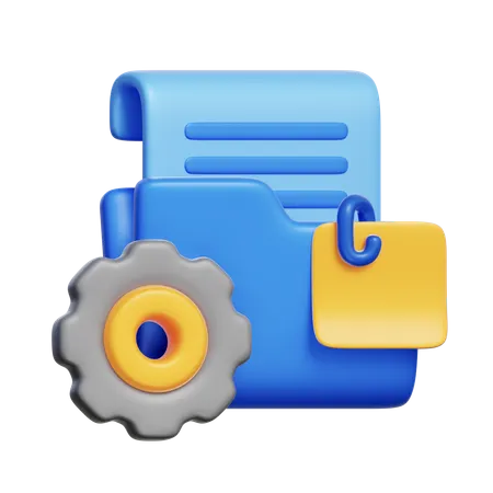 Report and Gear Document  3D Icon