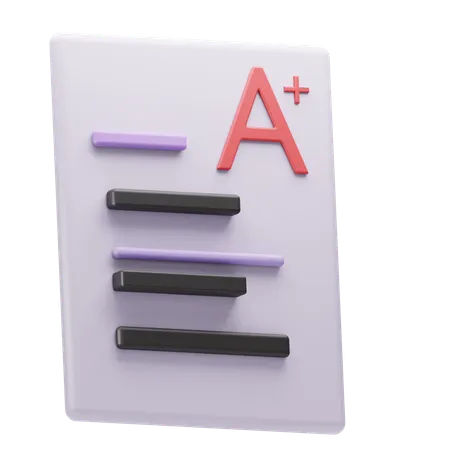 Report Card  3D Icon