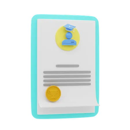 Report Card 3 D Icon And Illustration 3D Icon