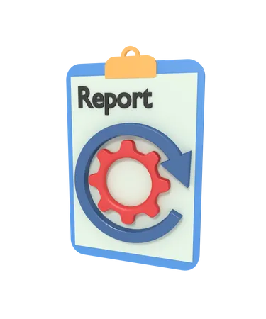 Report Management Process 3D Icon