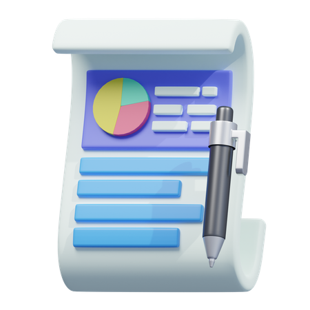Report writing  3D Icon