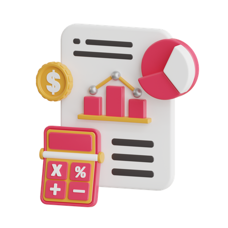 Reporte de negocios  3D Icon