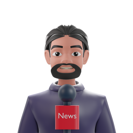 Repórter masculino  3D Icon