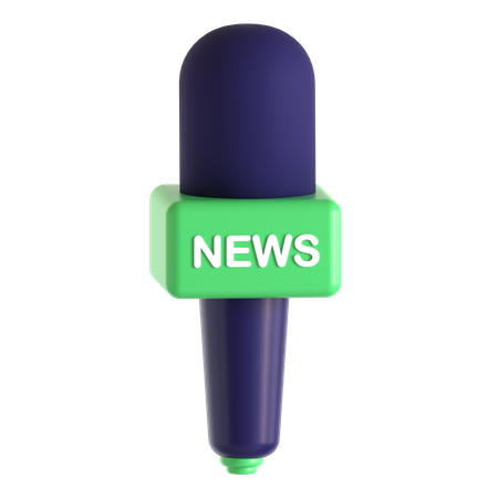 Reporter Microphone Long  3D Icon