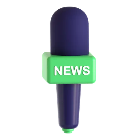 Reporter Microphone Long  3D Icon