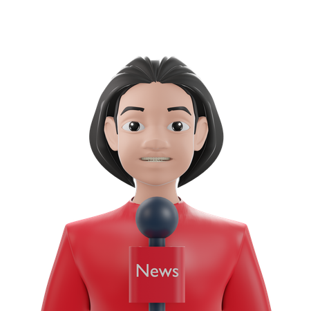 Reportera de noticias  3D Icon