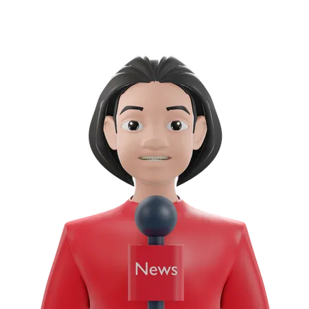 Reportera de noticias  3D Icon