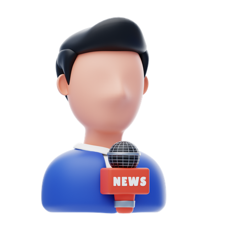 Reportero de noticias  3D Icon