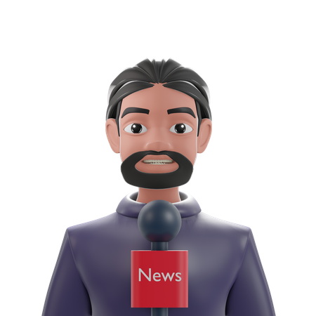 Reportero de noticias masculino  3D Icon