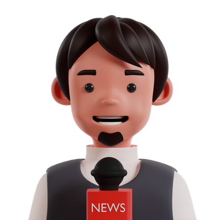 Reportero de noticias masculino  3D Icon