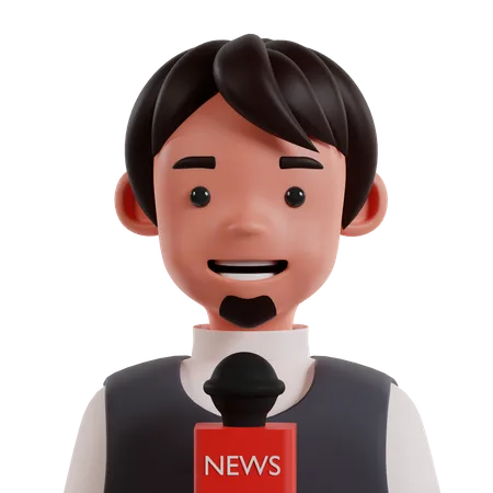 Reportero de noticias masculino  3D Icon