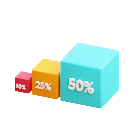 Representação percentual  3D Illustration