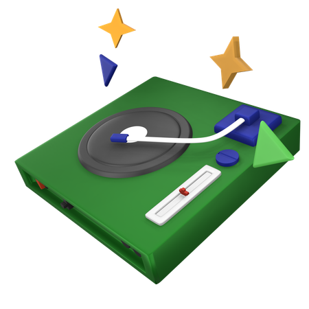 Caja de reproductor de música de vinilo.  3D Icon