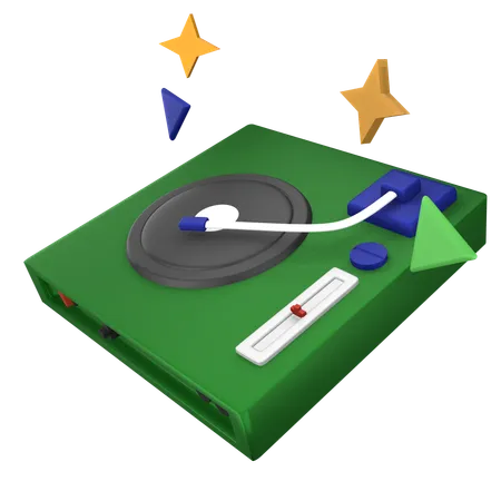 Caja de reproductor de música de vinilo.  3D Icon