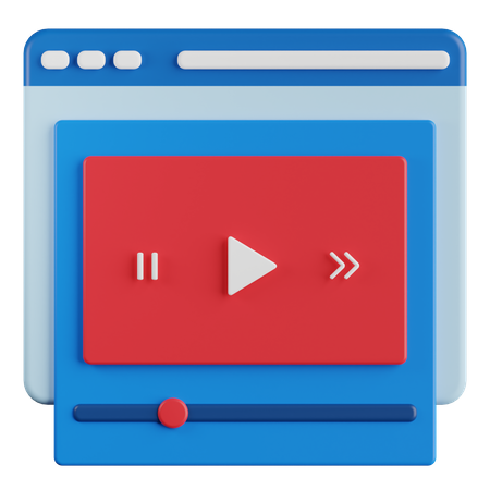 Reproductor de vídeo en línea  3D Icon