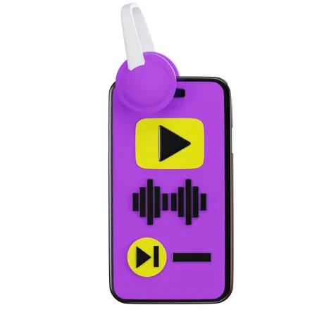 Reproductor multimedia para teléfono inteligente  3D Icon