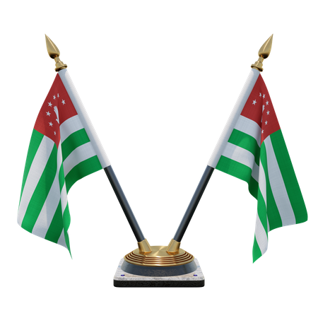 Republic of Abkhazia Double Desk Flag Stand  3D Flag