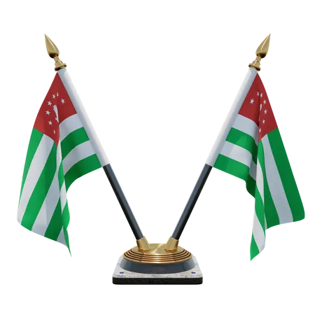 Republic of Abkhazia Double Desk Flag Stand  3D Flag