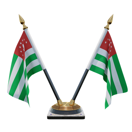 Republic of Abkhazia Double Desk Flag Stand  3D Illustration
