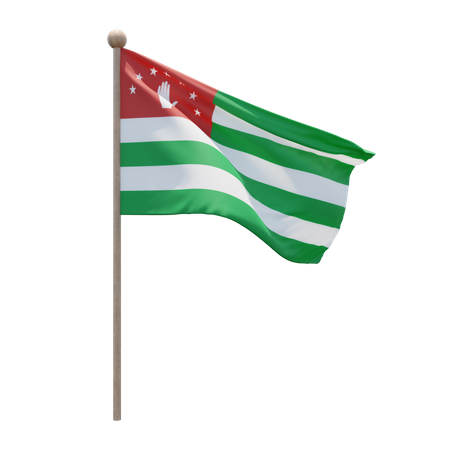 Republic of Abkhazia Flag Pole  3D Illustration