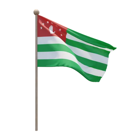 Republic of Abkhazia Flagpole  3D Illustration