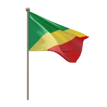 Republic of Congo Flagpole  3D Icon