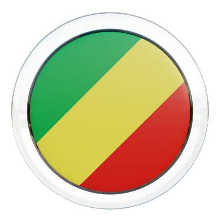 Republic of Congo Round Flag  3D Icon